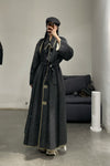 MUTEDANCE long coat with tie belt MD23FW62 gray PM99
